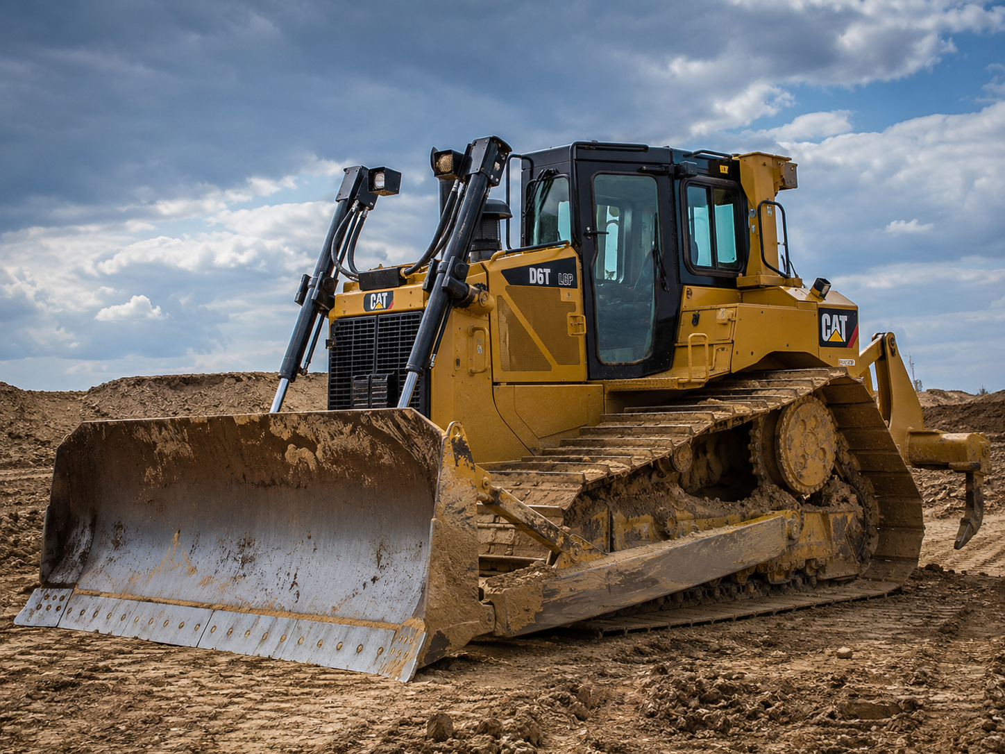 Bulldozer Caterpillar D6T LGP à chenilles larges